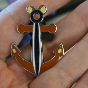 Walt Disney Anchor Enamel Pin - Black and Orange